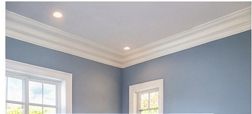 Interior painting example — freshly painted room with crown molding
